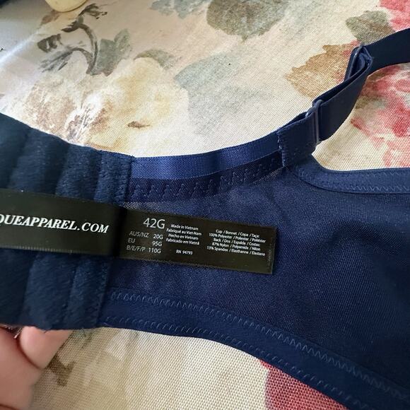NWT Dominique Mystique Comfort Fit Seamless Minimizer Bra Size 42G Navy Blue - Picture 11 of 12